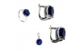 MAVİ TOPAZ TAŞLI TAKI SET